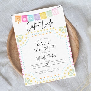 Invito Baby Shower Cielito Lindo / Invito Cielito Lindo / Invito Cielito Lindo / Cielito Lindo / Modello modificabile / Download istantaneo