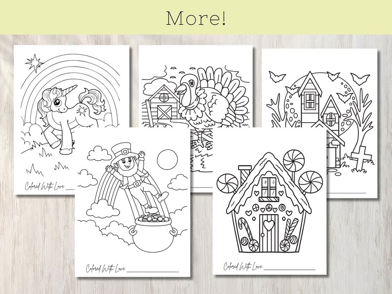 Kids Coloring Pages, Coloring Page Bundle, Coloring Gifts, Coloring ...