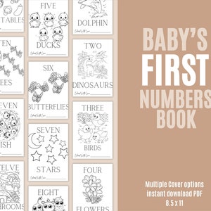 Baby's First Number Book Baby Shower Game, Coloring Baby Shower Game, Counting Coloring Book, Baby Shower Activity, Guest Book Idea