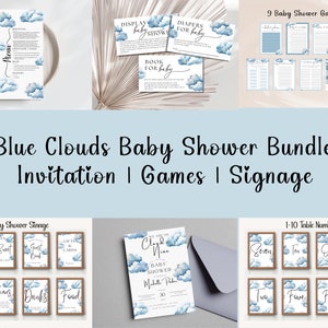 Blue Cloud Baby Shower | Text Invite | Boy Baby Shower Evite | Editable Baby Shower Evite | Cloud Nine Invite | Blue Baby Shower