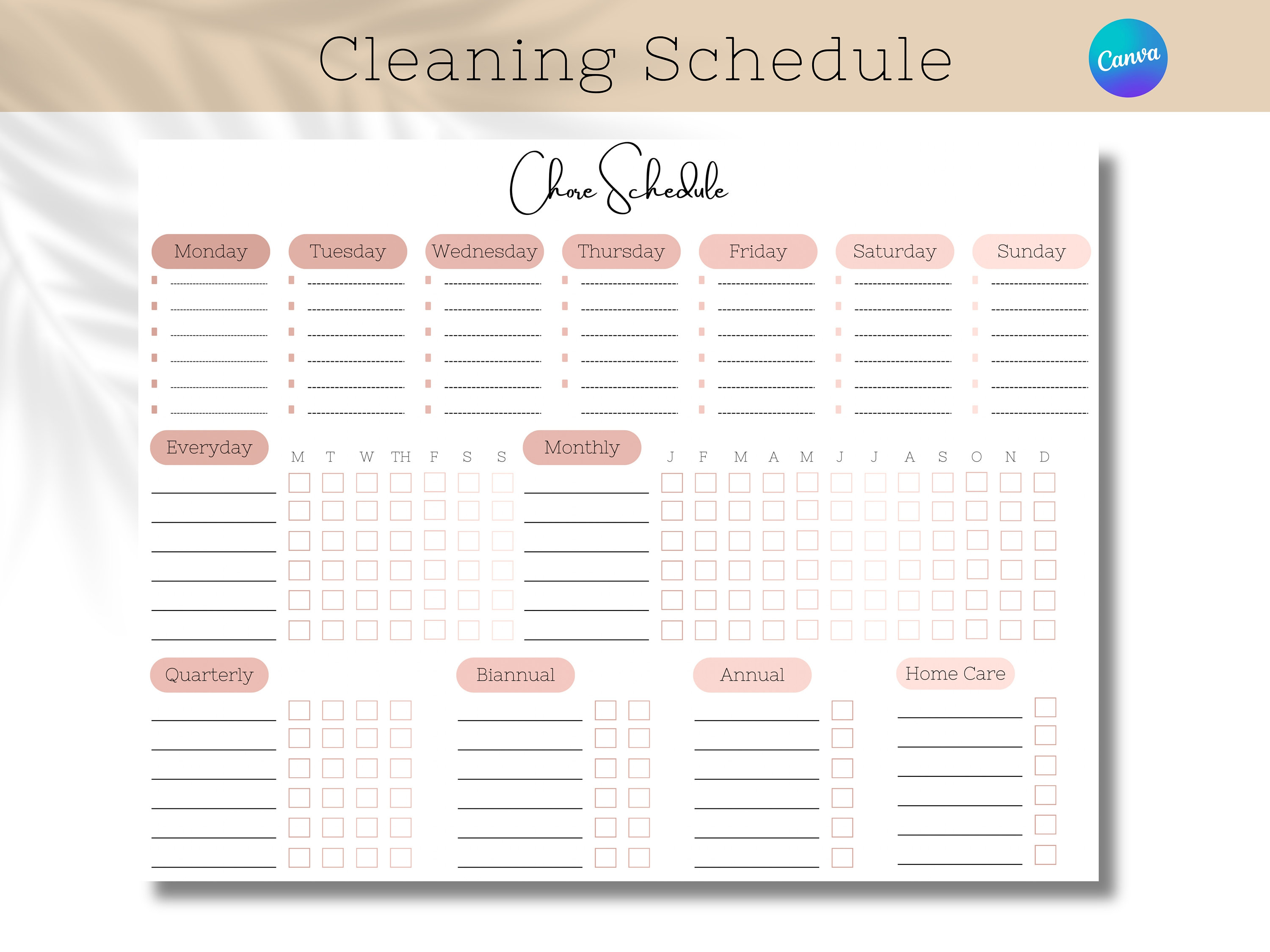 Cleaning Planner Adult Chore Chart Responsibility List House Zones ...