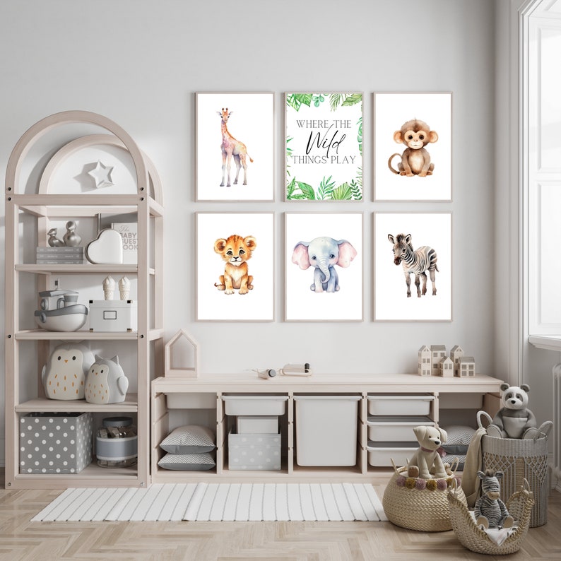 Jungle Nursery Wall Decor, Safari Nursery Decor, Girl Nursery Decor ...