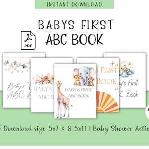 52 PAGES ABC Baby Shower Coloring Book, Baby's First ABC Book, Baby Shower Game Or Activity, Baby Shower Coloring Pages, Alphabet Coloring