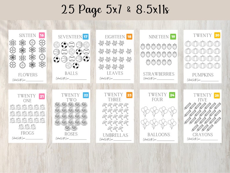 1-25 Baby's First Number Book Baby Shower Game, Coloring Baby Shower ...