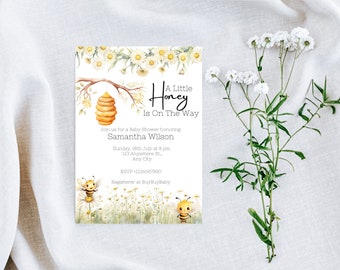 Invito per baby shower "Un po' di miele è in arrivo" / Baby shower "Ape" / Invito per baby shower "Ape" / Baby shower "Dolce come una fatina" / Da mamma a ape