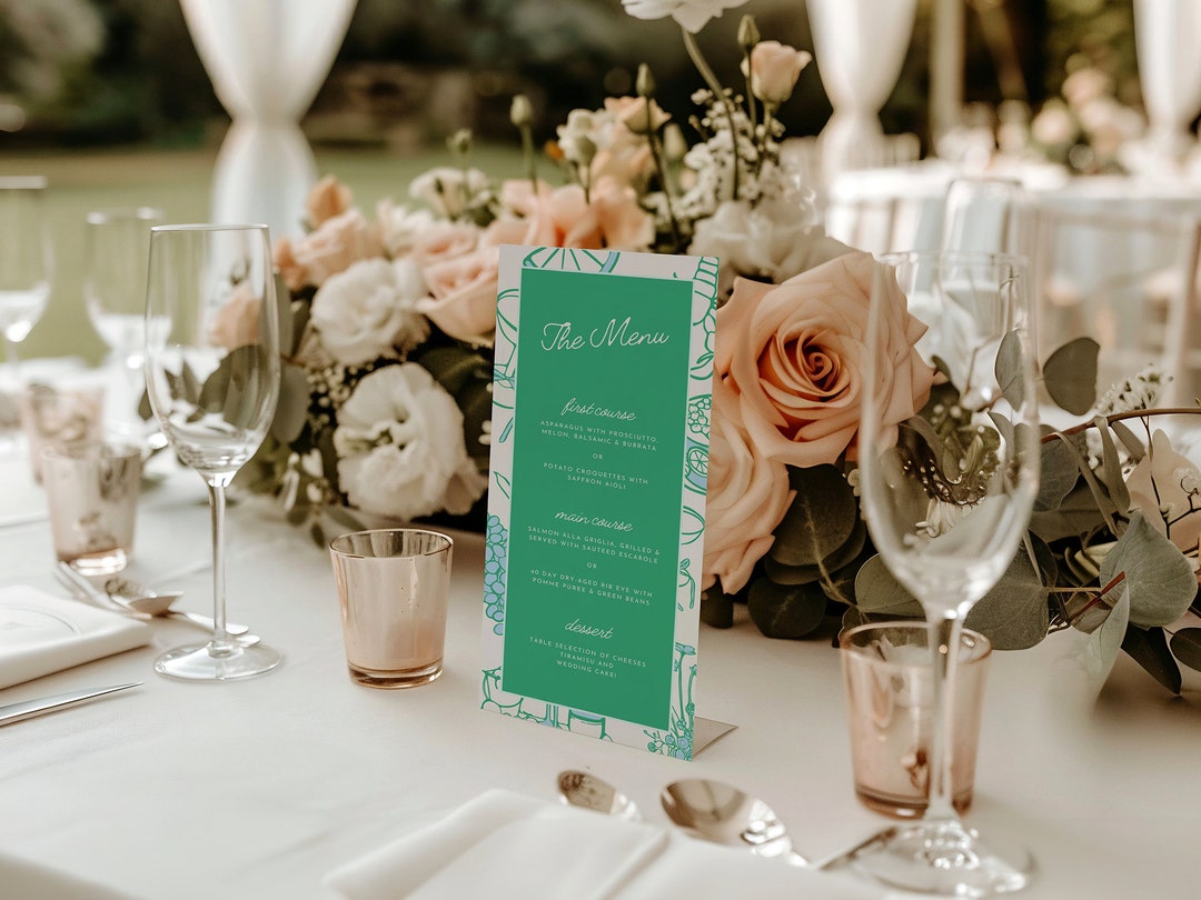 Garden Party Menu Card Template Wedding Bridal Shower Brunch Garden Party Menu Card Template Wedding Bridal Shower Brunch