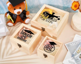 Personalized Graduation Box,Custom Seniors 2024 Gifts,Grad Party Gift,Wooden Graduation Memory Box,Graduation Keepsake Box,Graduation Gifts