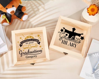 Custom Wooden Graduation Box,Personalized 2024 Graduation Gifts Box,Graduation Cap Gifts Box,Keepsake Box,Grad Memory Box,Gift For Graduate