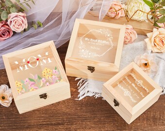 Scatole regalo in legno personalizzate per la mamma, scatola dei ricordi per la festa della mamma, regali significativi per la festa della mamma, regalo per la mamma, scatola regalo per la nonna, migliore mamma