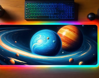 Planet Gaming Mousepad, Galactic Mouse Pad, Large Desk Mat, Keyboard Office Accessories, Best Gift for Boy