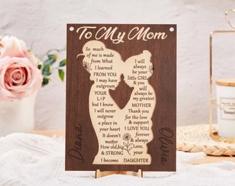 Personalized Mom and Daughter Stand Decor,Thank you Mum,Mother's Day Keepsake Gift,Wall Home Decor,Mom Day Decor,Gift for Mom,Mum & Daughter