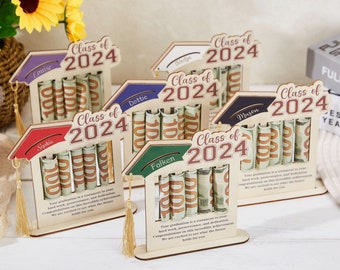 Personalized Graduation Money Holder,Graduation Cash Holder,High School Graduation,Grad Money Gift,Class of 2024 Grad Gift,Graduation Gift