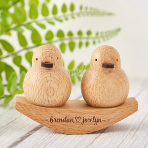 Duck couple Ornament,Wooden Carving Couple Ornaments,Valentine's Day Gifts,Engagement Gift,Wedding Decor,Best Friend,Gifts for Animal Lovers zdjęcie 3