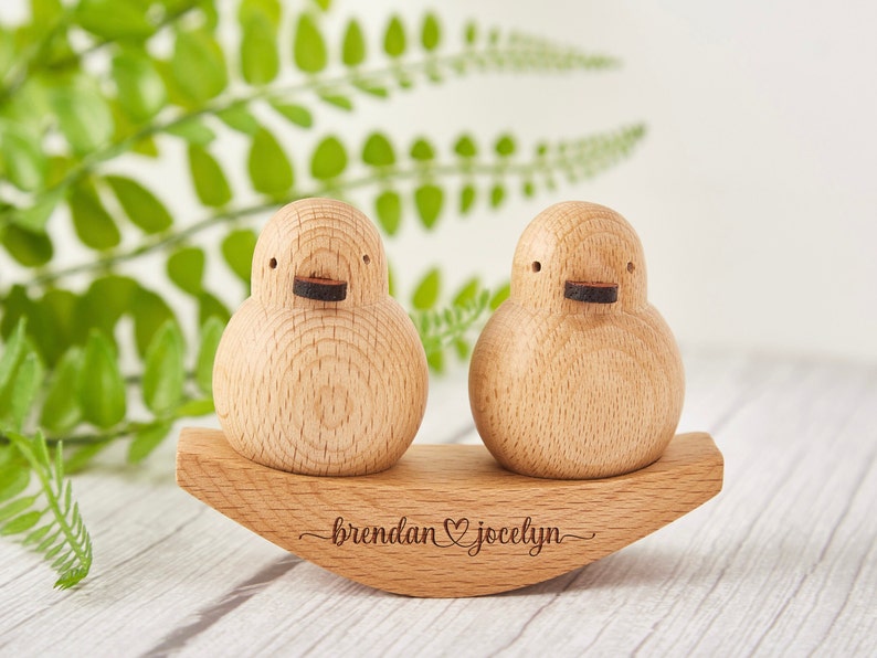 Duck couple Ornament,Wooden Carving Couple Ornaments,Valentine's Day Gifts,Engagement Gift,Wedding Decor,Best Friend,Gifts for Animal Lovers image 3