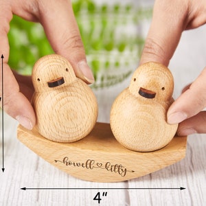 Duck couple Ornament,Wooden Carving Couple Ornaments,Valentine's Day Gifts,Engagement Gift,Wedding Decor,Best Friend,Gifts for Animal Lovers image 6