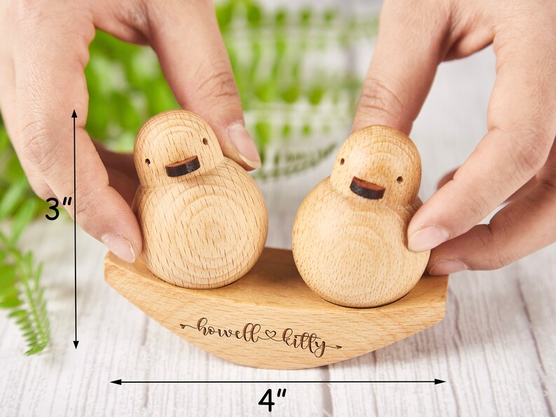 Duck couple Ornament,Wooden Carving Couple Ornaments,Valentine's Day Gifts,Engagement Gift,Wedding Decor,Best Friend,Gifts for Animal Lovers image 6