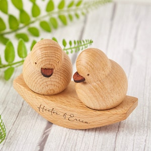 Duck couple Ornament,Wooden Carving Couple Ornaments,Valentine's Day Gifts,Engagement Gift,Wedding Decor,Best Friend,Gifts for Animal Lovers image 7