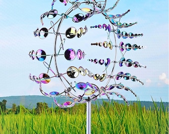 Magic Metal Windmill - Kinetic Windspinner Unique Windmill Gift Garden Decoration Gifted Garden Decor - Multi Color Options