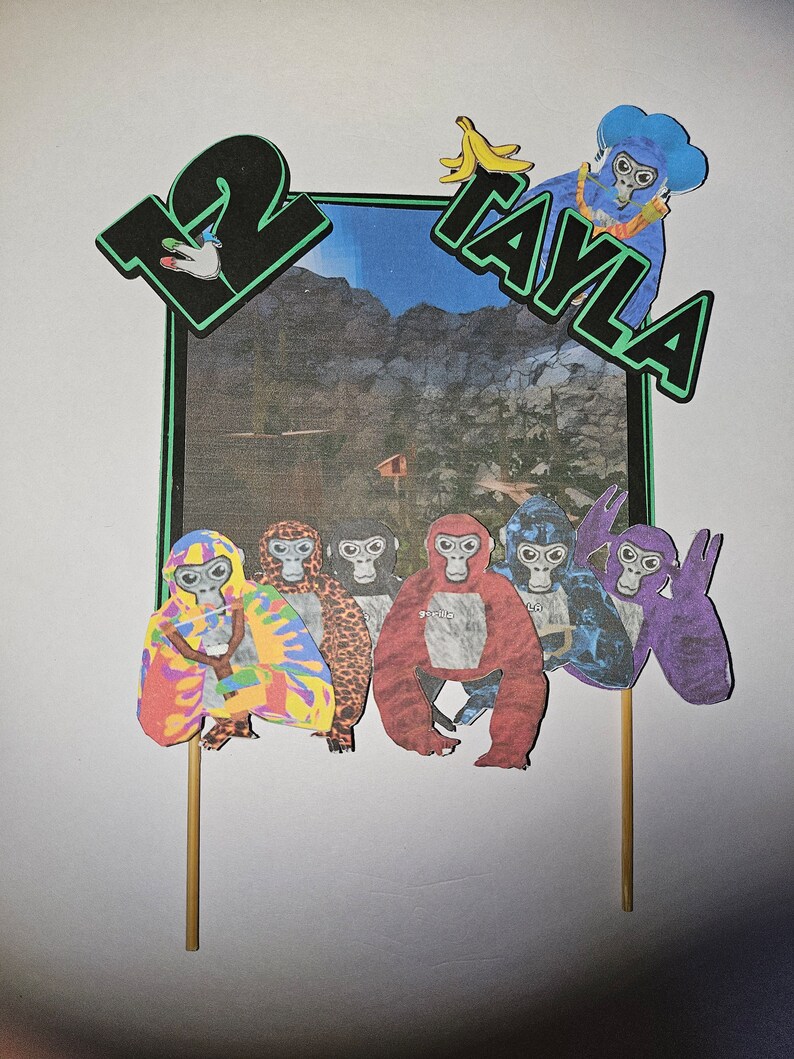 Gorilla Tag Cake Topper 3d - Etsy