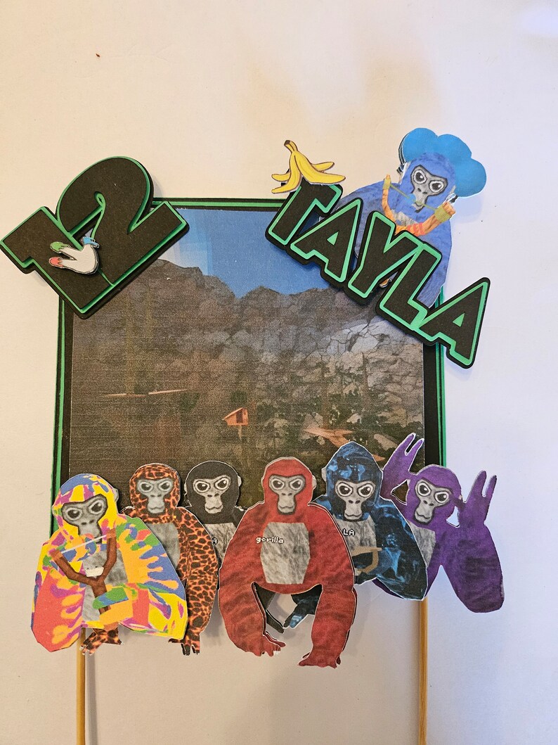 Gorilla Tag Cake Topper 3d - Etsy
