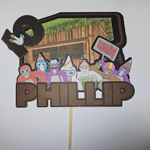 3D Gorilla tag cake topper