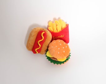 Pet-Friendly Fast Food Plush Toy Bundle