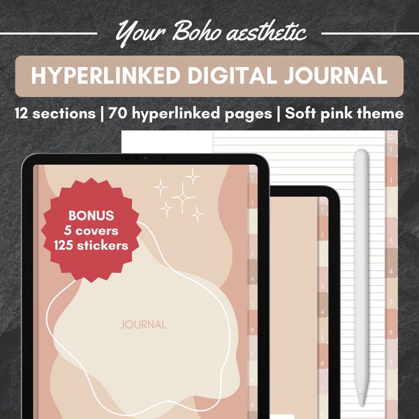 Hyperlink notebook  Goodnotes hyperlink notebook GoodNotes digital notebook Goodnotes hyperlink journal digital journaling hyperlink