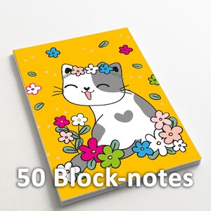 50 block-notes 7x11 gatto primavera - regalino feste di compleanno - gadget da regalare - idea regalo