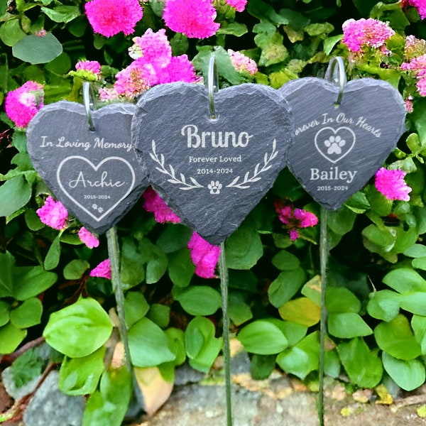 Personalised Heart Pet Memorial Stone, Pet Grave Marker, Dog Memorial, Cat Memorial, Engraved Pet Remembrance, Dog Gravestone, Pet Loss Gift