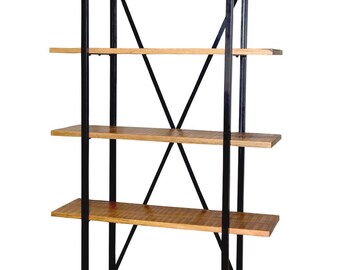 Vitrine Bücher Regal Bücherbord Standregal 115 x 190 x 36 cmMetall-Gestell schwarz matt