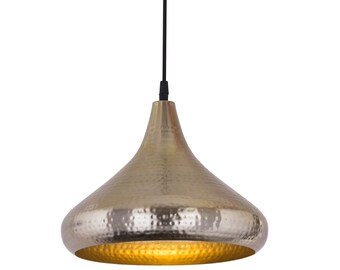 Hängelampe Pendelleuchte Metall Hängeleuchte Esstisch-Deckenlampe Tropfenform gold/silber Vintage-Co