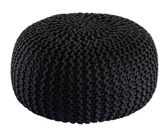 PREMIUM XXL Sitzhocker Pouf  ø 55cm  Strickpouf Indoor u. Outdoor - pflegeleicht & nachhaltig