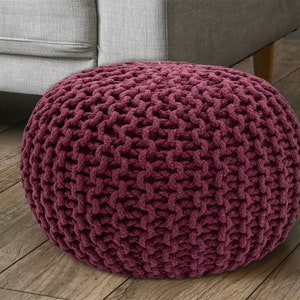 Sitzpouf Strickhocker Pouf Ø 45 H 30 cm Bodenkissen Indoor Baumwolle nachhaltig recycelt Bild 7