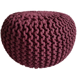 Sitzpouf Strickhocker Pouf Ø 45 H 30 cm Bodenkissen Indoor Baumwolle nachhaltig recycelt Bild 4