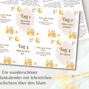 Ramadan Kalender für Kinder zum Ausdrucken, Geschichten über Islam, Deutsch, German, PDF, Printable image 7