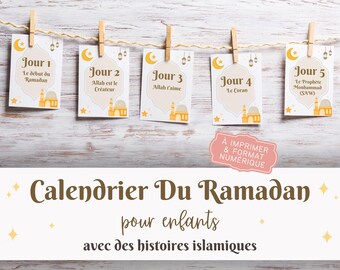 Calendrier du Ramadan pour enfants à imprimer, Histoires islamiques, Français, French, PDF, Printable