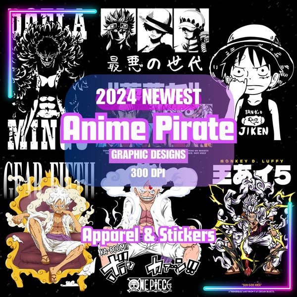 1,000+ Anime Pirate Graphic Designs | Anime PNG, SVG | Print on demand | Anime Stickers | Anime t shirt | Sublimation | DTF | Anime gift