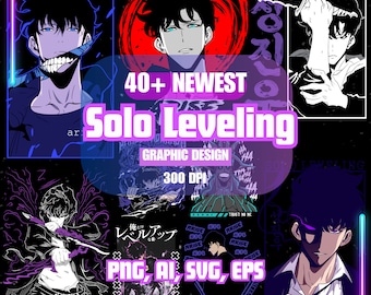 40+ Solo Leveling Graphic Design | Anime png | Print on demand | Printify | Sublimation | DTF | Anime vector | Anime t shirt | Gift for him