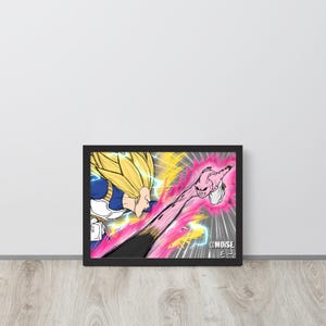 Ultra Vegeta vs. Kid Buu | Ingelijste poster van mat papier