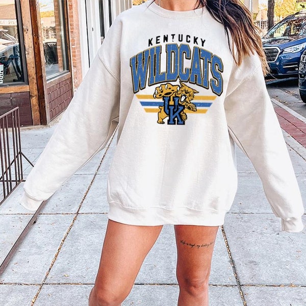 NCAA “Kentucky” Wildcats Embroidered College Sports Team Crewneck Sweatshirt