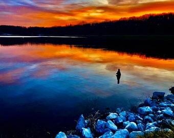 Sunrise Lake Reflection Photo Print by Pamela Peters (Digital Download)