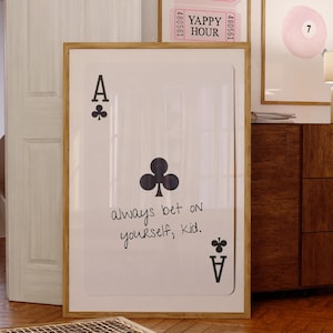 Trendy Spielkarte Art Ace Motivationsdruck Tägliche Affirmation Poster Dopamin Bar Warenkorb Dekor Preppy Wandkunst Retro Wandkunst Studentenwohnheim Raumkunst