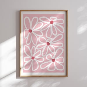 Pink Elegant Flower Wall Art Prints Trendy Wall Decor  Wall Prints And Posters Boho Decor Minimalist Coquette Modern Wall Art Girly Decor