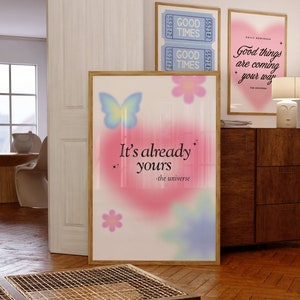 Ya es tuyo imprimir arte de pared de moda impresiones cartel rosa estética decoración femenina apartamento aura impresiones manifestación arte de la pared lindo arte de la pared