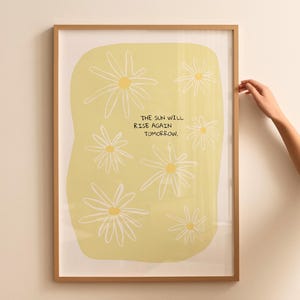 Positives Zitat Wandkunst Drucke ästhetisches Plakat Schlafzimmer Dekor Blumenwanddrucke und Poster Retro Inspiration Wanddekor Wohnheim Kokette