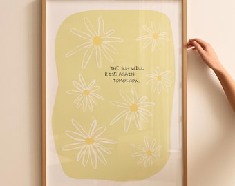 Positive Quote Wall Art Prints Aesthetic Poster Bedroom Decor Flower Wall Prints And Posters Retro Inspirational Wall Decor Dorm Coquette
