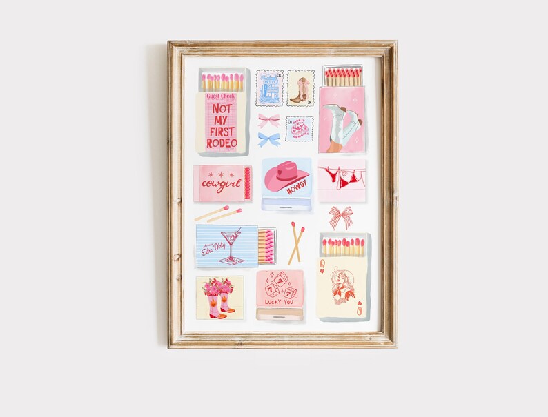 Coastal Cowgirl Hand Painted Matchbox Pastel Print Howdy Matchbox Print ...
