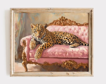 Leopard Cheetah Print Painting Trendy Wall Art Print Feminine Decor Printable Art Landscape Prints Digital Wall Art Downloadable Print