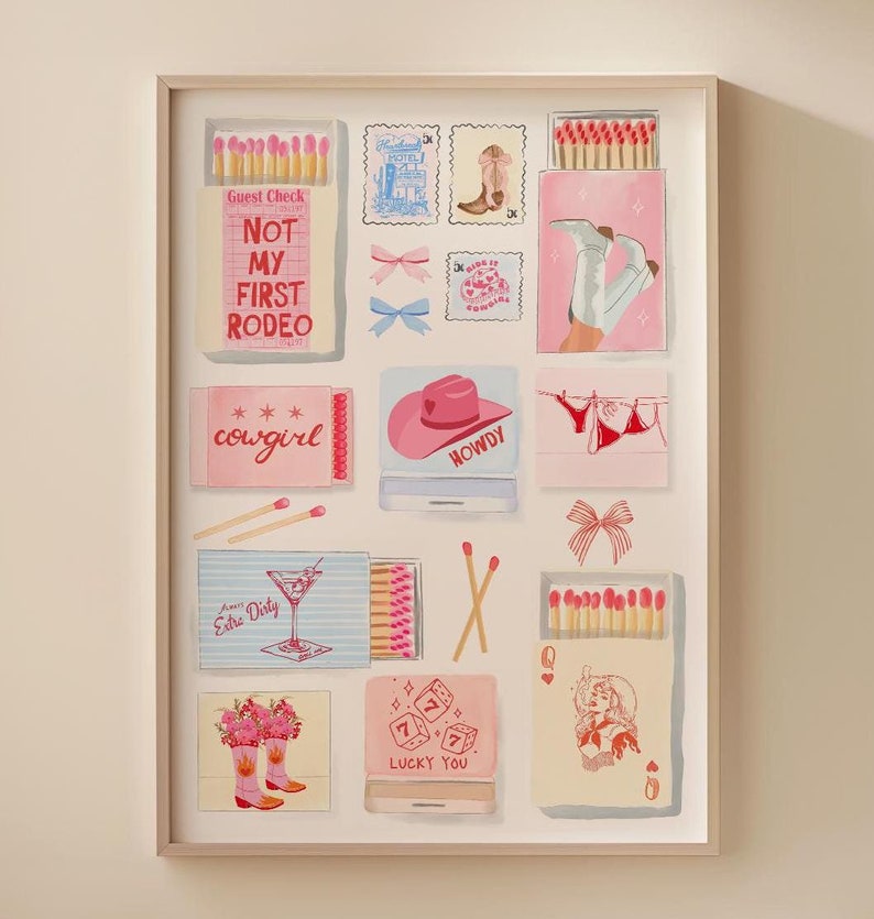 Coastal Cowgirl Hand Painted Matchbox Pastel Print Howdy Matchbox Print ...