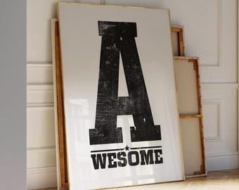 Black And White Awesome Digital Prints Trendy Wall Art Preppy Retro Black And White Decor Art Trendy Printable Art Retro Decor Wall Art